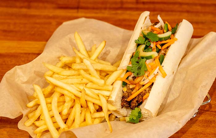 Delicious sandwich with fries from Wurst Bier Hall in West Fargo ND. Delicious sandwich with fries from Wurst Bier Hall in West Fargo ND.